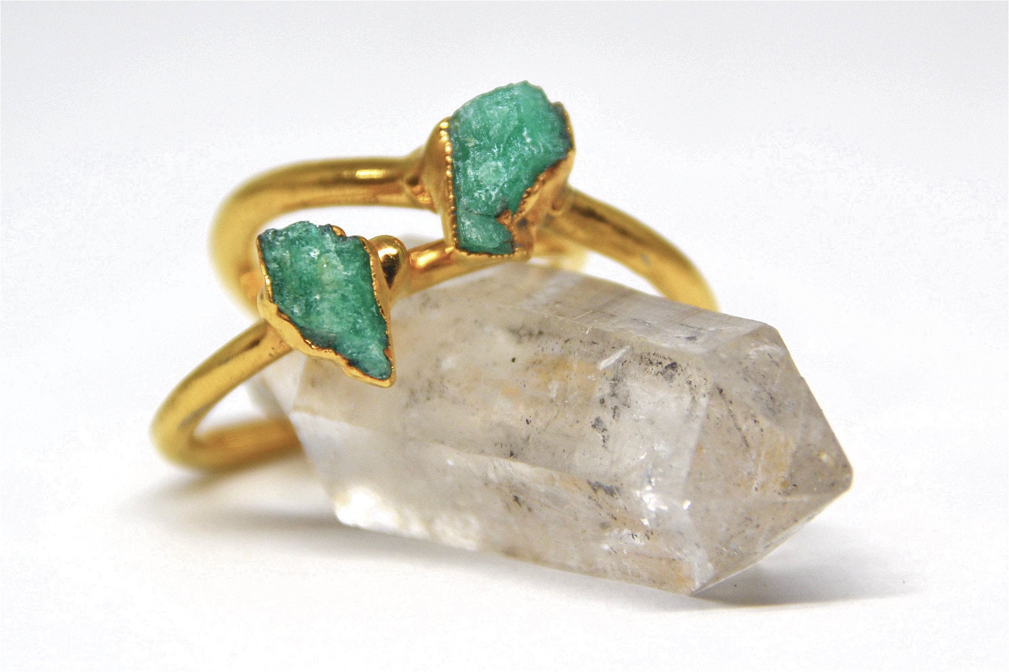 Unpolished hotsell emerald ring