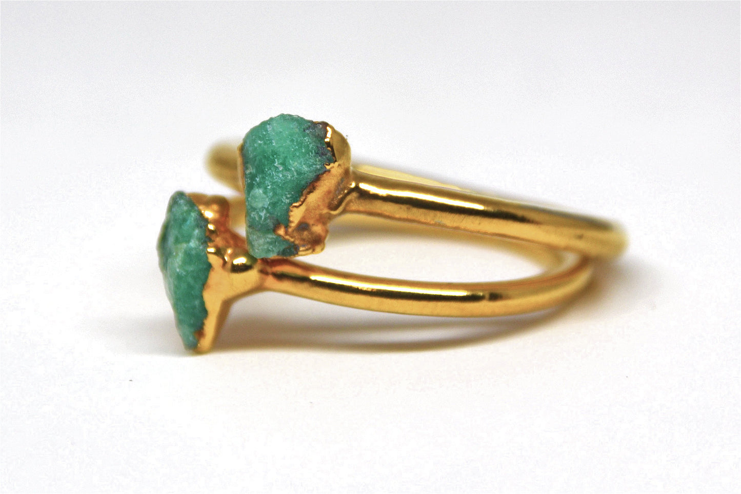 Gold Raw Emerald Ring | Emerald Ring| May Birthstone