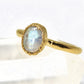 Gold Rainbow Moonstone Ring || June Birthstone Ring