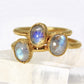 Gold Rainbow Moonstone Ring || June Birthstone Ring