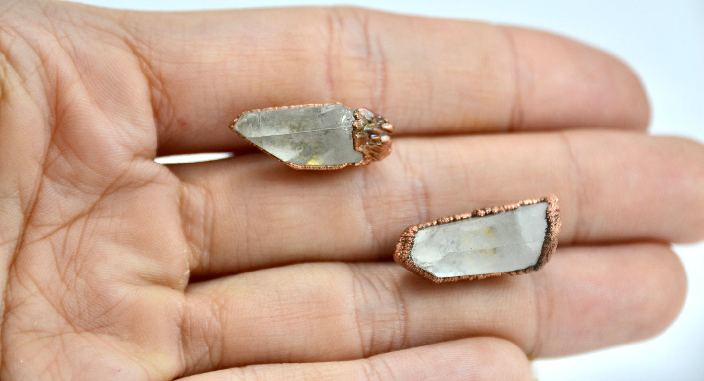 Raw Quartz Crystal Studs |