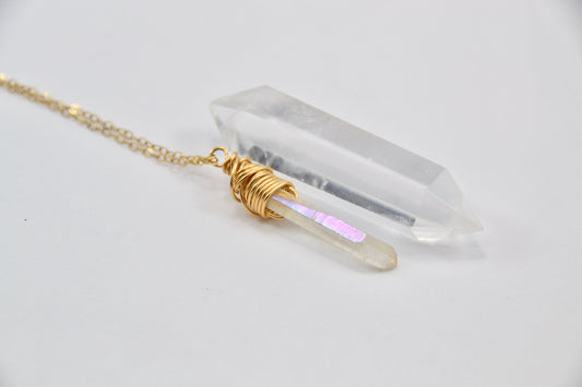 Angel Aura Quartz 14K Gold Filled Necklace