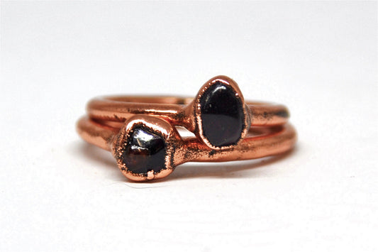 Copper Garnet Ring || January Birthstone
