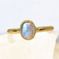 Gold Rainbow Moonstone Ring || June Birthstone Ring