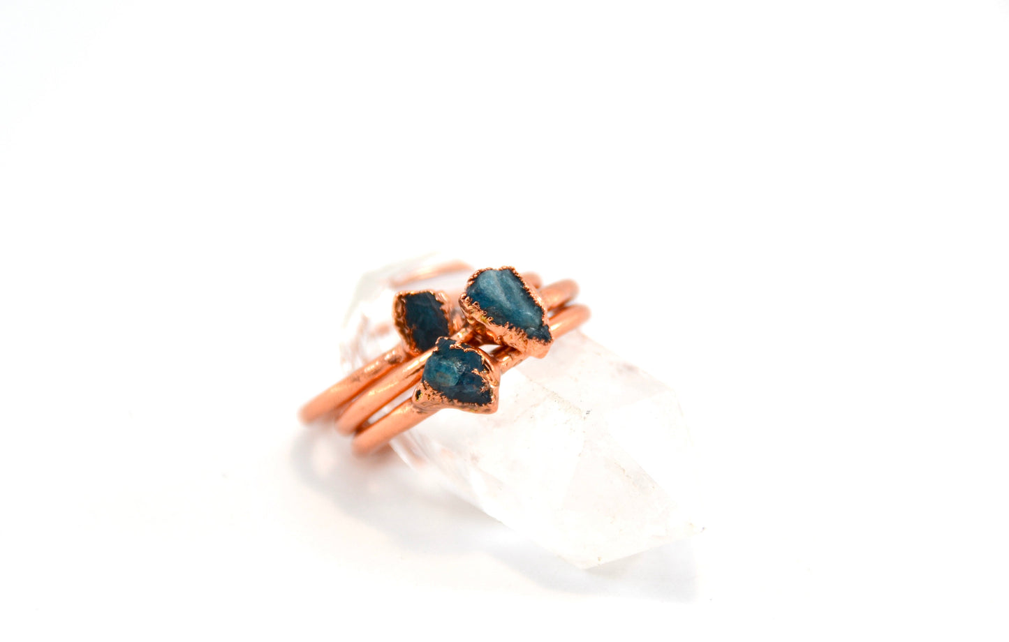 Dainty Raw Blue Apatite Ring | Rough Stone Ring |