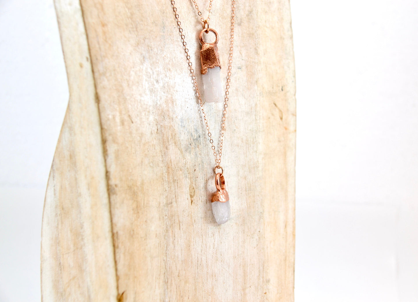 Raw Danburite Gemstone Necklace || 14K Gold Filled Chain