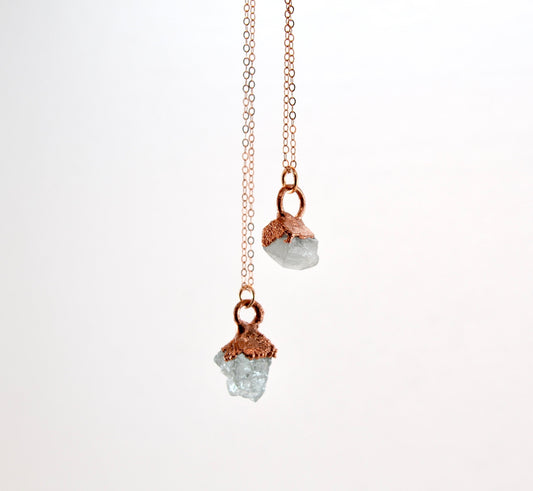 Raw Aquamarine Crystal Necklace | Aquamarine Necklace | March Birthstone