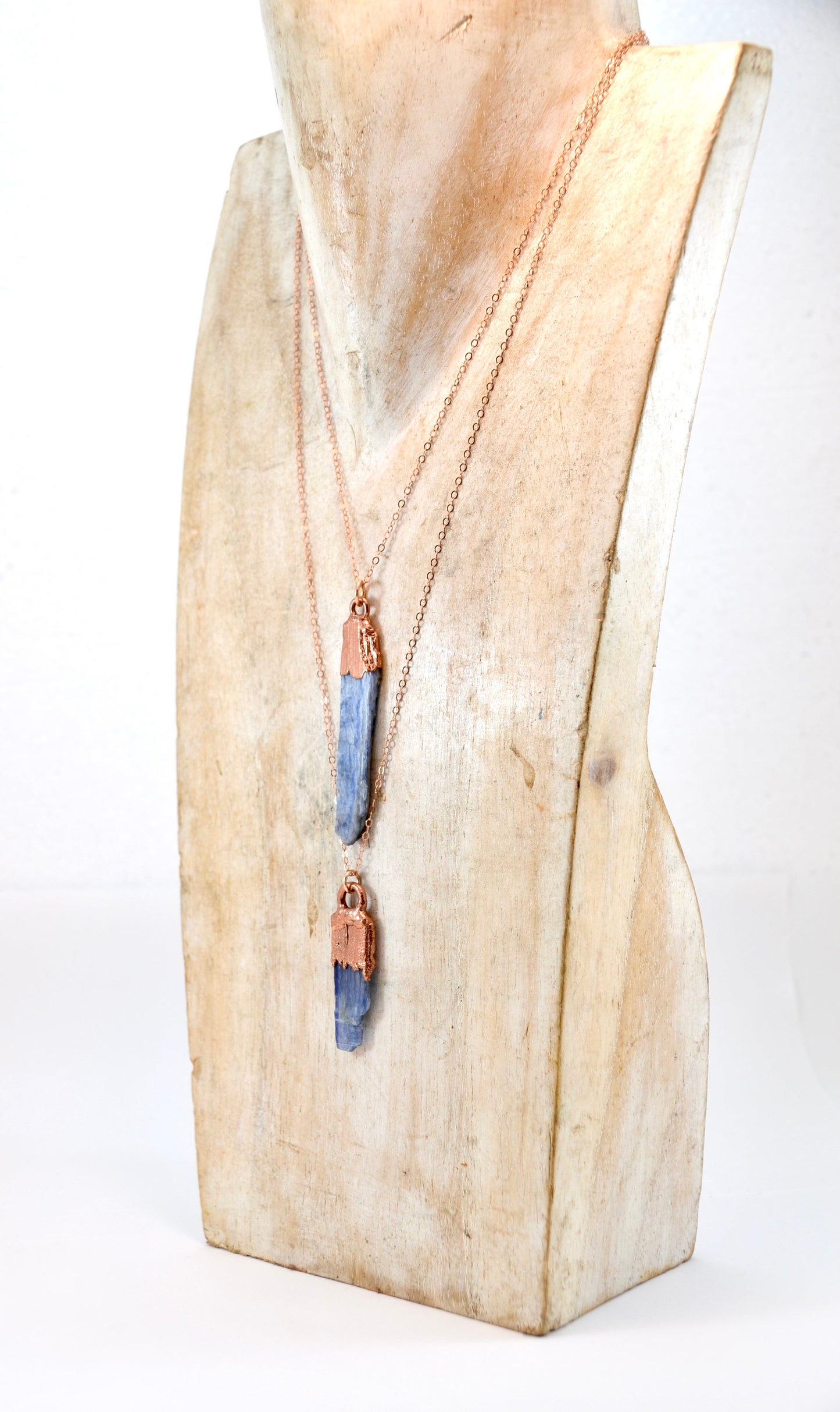 Raw Kyanite Blade Necklace | Crystal Necklace | Copper Electroformed Pendant