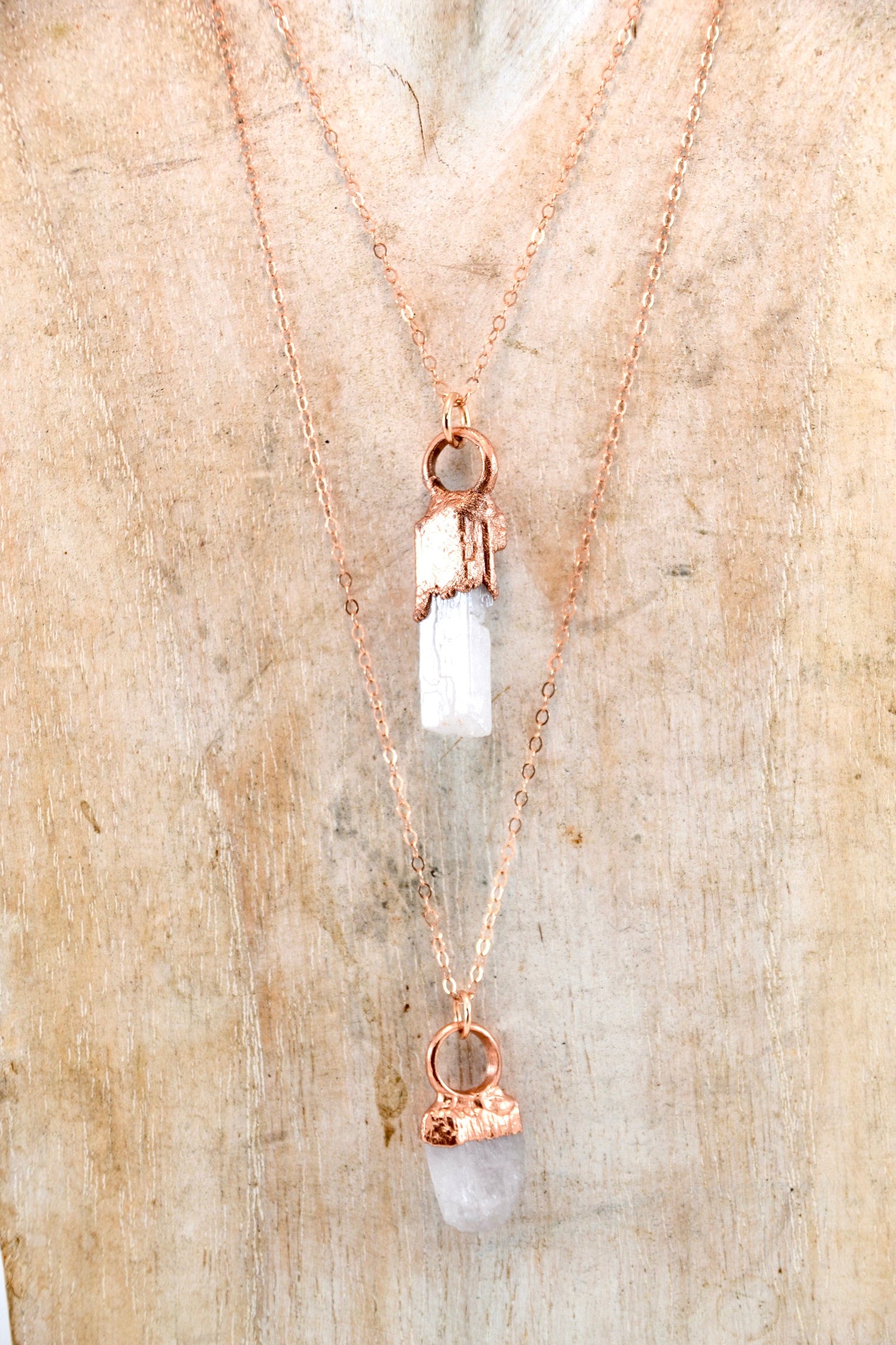 Raw Danburite Gemstone Necklace || 14K Gold Filled Chain