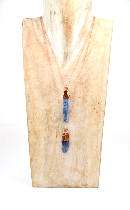 Raw Kyanite Blade Necklace | Crystal Necklace | Copper Electroformed Pendant