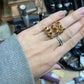 Multi-stone Gold Raw Citrine Ring | Rough Stone Ring |
