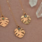 Monstera Leaf Necklace || Handmade Monstera Necklace || Copper & 14K Rose Gold Filled