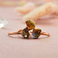 Raw Sunstone Copper Stone Ring || Raw Sunstone Ring ||