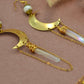 Crescent Moon Earrings || Dangling Moon Earrings || Angel Aura Quartz Earrings || Statement Earrings ||