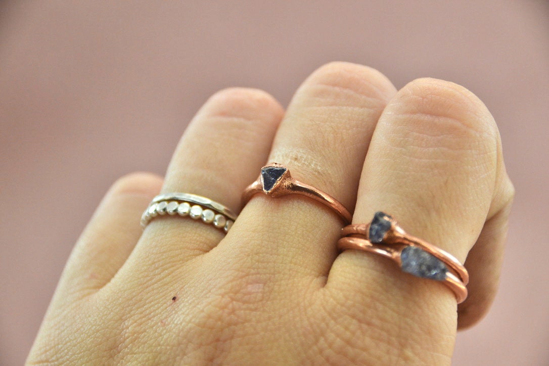 Raw discount tanzanite ring