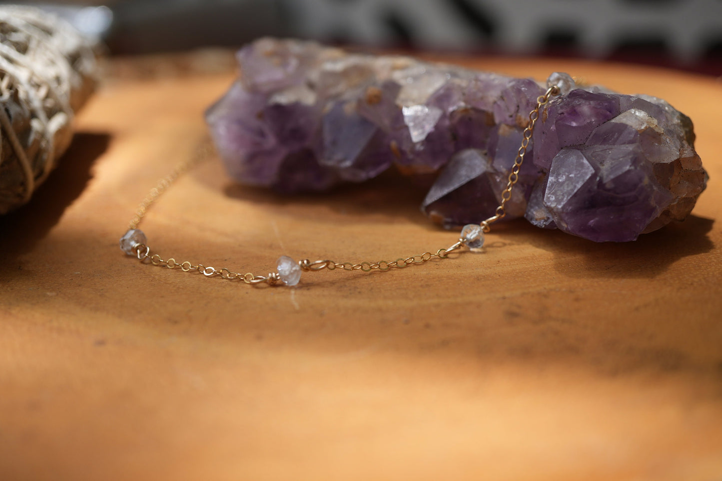 Blue Topaz Gold Filled Necklace || Collar Necklace || Dainty Everyday Necklace || Gemstone Necklace ||