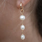 Serenity Tier Pearl Dangling Freshwater Pearl Earrings || 14K Gold Filled Pearl Earrings || Pearl Hoops || Pearl Earrings || Bridal Jewelry