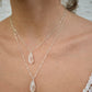Rough Quartz Necklace || Paperclip Sterling Silver Chain || Raw Quartz Gemstone Necklace