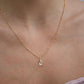 Gold Aquamarine Satellite Necklace || March Pieces Necklace || Dainty 14K Gold Filled Birthstone Necklace