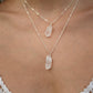 Rough Quartz Necklace || Paperclip Sterling Silver Chain || Raw Quartz Gemstone Necklace