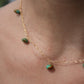 Turquoise Dangling Choker Necklace || Paperclip Chain Turquoise Necklace || Raindrop Necklace || Collar Layering Necklace