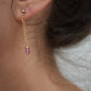 Pink Tourmaline Figaro Chain Earrings || 14K Gold Filled || Wire Wrapped Earrings