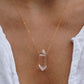 Double Point Quartz Necklace || 14K Gold Filled || Everyday Bohemian Crystal Necklace
