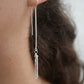 Rough Quartz Threaders | Dainty Ear Thread Earrings | Clear Quartz Earrings Silver, Festival Jewelry | Everyday Raw Quartz Threaders