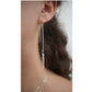 Rough Quartz Threaders | Dainty Ear Thread Earrings | Clear Quartz Earrings Silver, Festival Jewelry | Everyday Raw Quartz Threaders