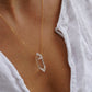 Double Point Quartz Necklace || 14K Gold Filled || Everyday Bohemian Crystal Necklace