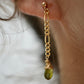 Green Tourmaline Figaro Chain Earrings || 14K Gold Filled