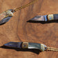 Shell Pocket Knife Necklace || Abalone Shell Pocket Knife Necklace || Blade Necklace || Brass Knife Necklace || Real Knife Necklace Unisex