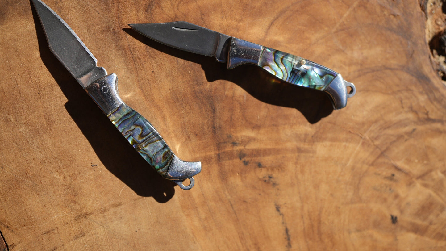 Abalone Shell Knife Necklace || Shell Pocket Knife Necklace || Blade Necklace || Stainless Steel Knife Necklace || Real Knife Necklace