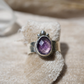 Sterling Silver Amethyst Faceted Ring || Aquarius February Birthstone || Rose Cut Amethyst Stone || Sterling Silver Ring || Bohemian Ring