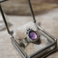 Sterling Silver Amethyst Faceted Ring || Aquarius February Birthstone || Rose Cut Amethyst Stone || Sterling Silver Ring || Bohemian Ring