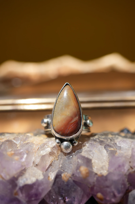 Jasper Stone Sterling Silver Ring | Silver Jasper Neutral Color Stone || Statement Ring || 925 Silver Ring