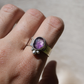 Sterling Silver Amethyst Faceted Ring || Aquarius February Birthstone || Rose Cut Amethyst Stone || Sterling Silver Ring || Bohemian Ring