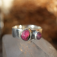 Watermelon Tourmaline two stone Ring || Statement Ring || Pink Tourmaline Ring || Green Tourmaline Rose Cut