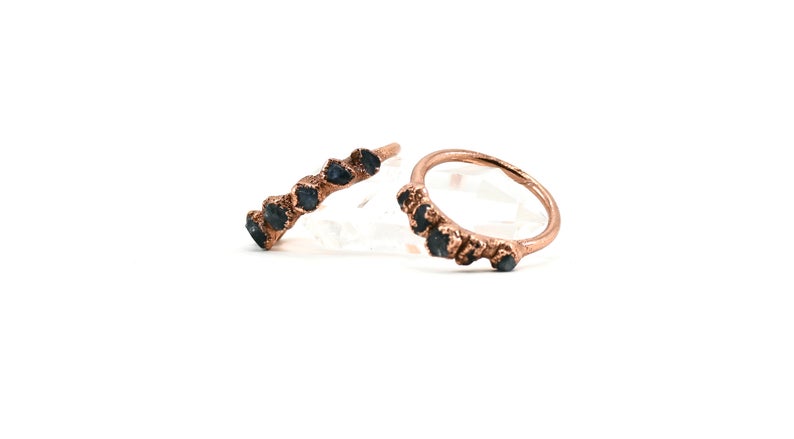 Multi-Stone Raw Sapphire Ring || September Birthstone