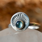 Blue Topaz Sunburst Silver Ring