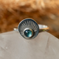 Blue Topaz Sunburst Silver Ring