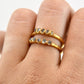 Gold Multi-Herkimer Diamond Ring || April Birthstone