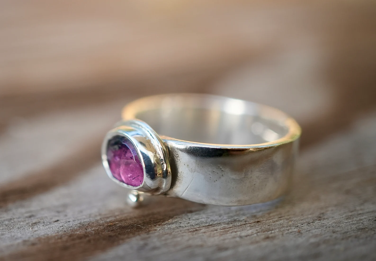 925 Silver Watermelon Tourmaline Statement Ring || Boho Pink Tourmaline Ring ||  Rose Cut watermelon Tourmaline