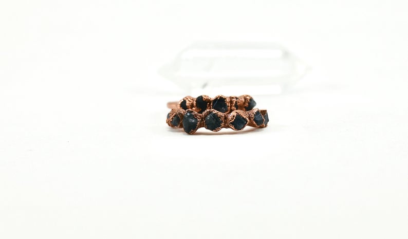Multi-Stone Raw Sapphire Ring || September Birthstone