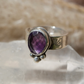 Sterling Silver Amethyst Faceted Ring || Aquarius February Birthstone || Rose Cut Amethyst Stone || Sterling Silver Ring || Bohemian Ring