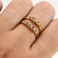 Gold Multi-Herkimer Diamond Ring || April Birthstone