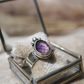 Sterling Silver Amethyst Faceted Ring || Aquarius February Birthstone || Rose Cut Amethyst Stone || Sterling Silver Ring || Bohemian Ring