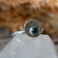 Blue Topaz Sunburst Silver Ring
