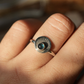 Blue Topaz Sunburst Silver Ring