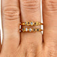 Gold Multi-Herkimer Diamond Ring || April Birthstone